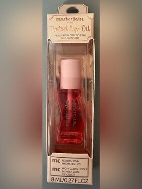 Marie Claire Tinted Lip Oil — Pink Sheer Gloss sweet cherry nourishes hydrates